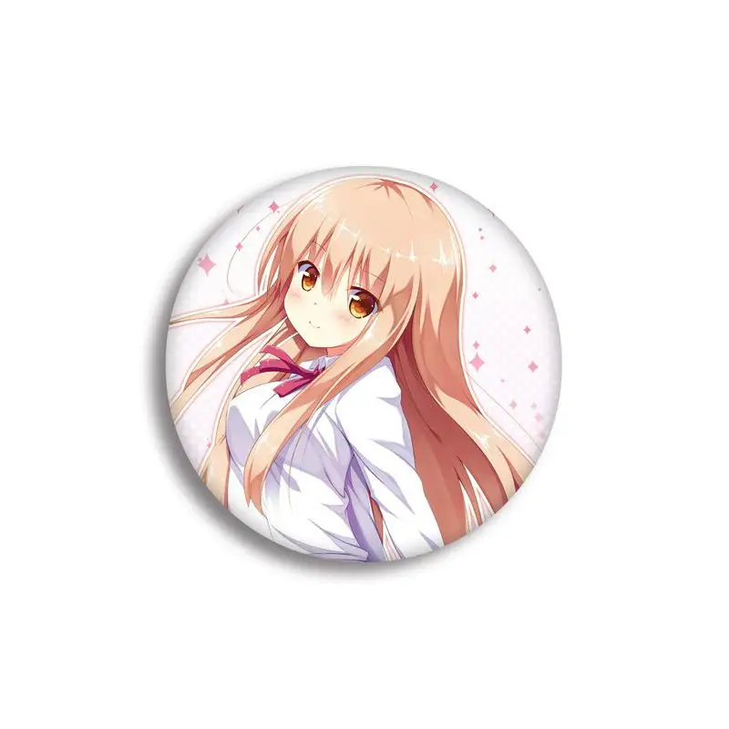 Аниме Himouto мультипликационный персонаж дома Умару броши значок Модный круглый металлический Himouto Umaru-chan Брошь булавка ювелирные изделия Выпускной подарок коллекции - Окраска металла: Покрытие из розового золота