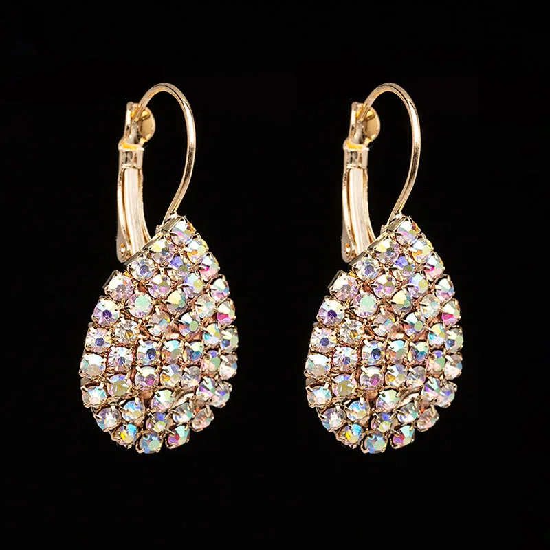 gold ABcolor YFJEWE, женские серьги-капли, стразы, модные, Кристальные, висячие серьги,, букле D'oreille Femme E601 - Окраска металла: gold ABcolor