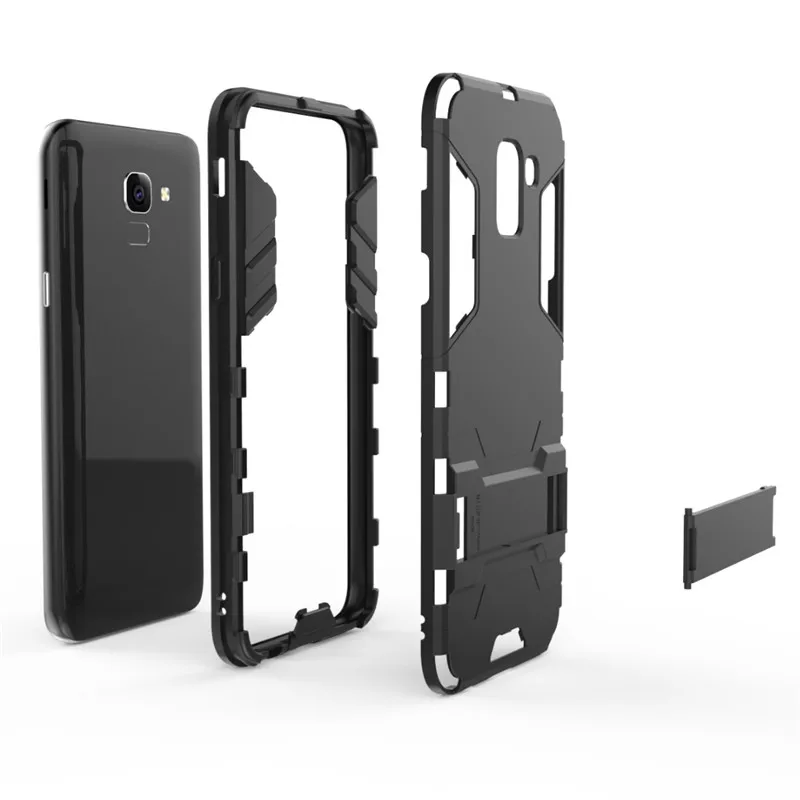 

For Samsung Galaxy J6 2018 EU Heavy Duty Shockproof Hybrid TPU Armor Stand Rubber Back Cover For Galaxy J4 2018 EU Rugged Case