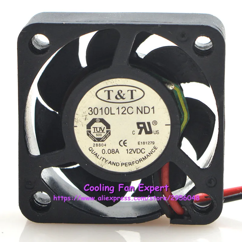 T & 301012C ND1 мини рассеивание тепла охлаждение вентилятор DC 12V 0.08A 3010 3 см 30*30*10 мм 2