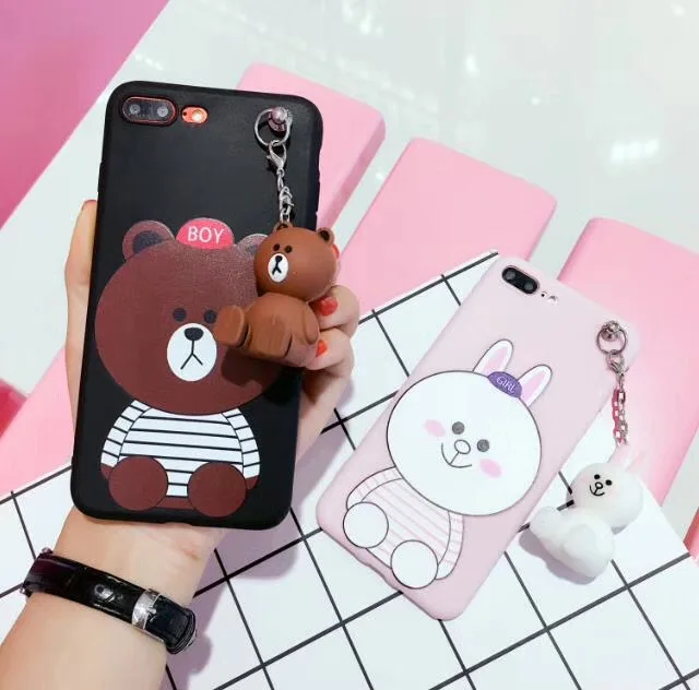 Для OPPO A77 мягкий чехол ультра тонкий моды Дизайн бурый медведь кролик курица друг