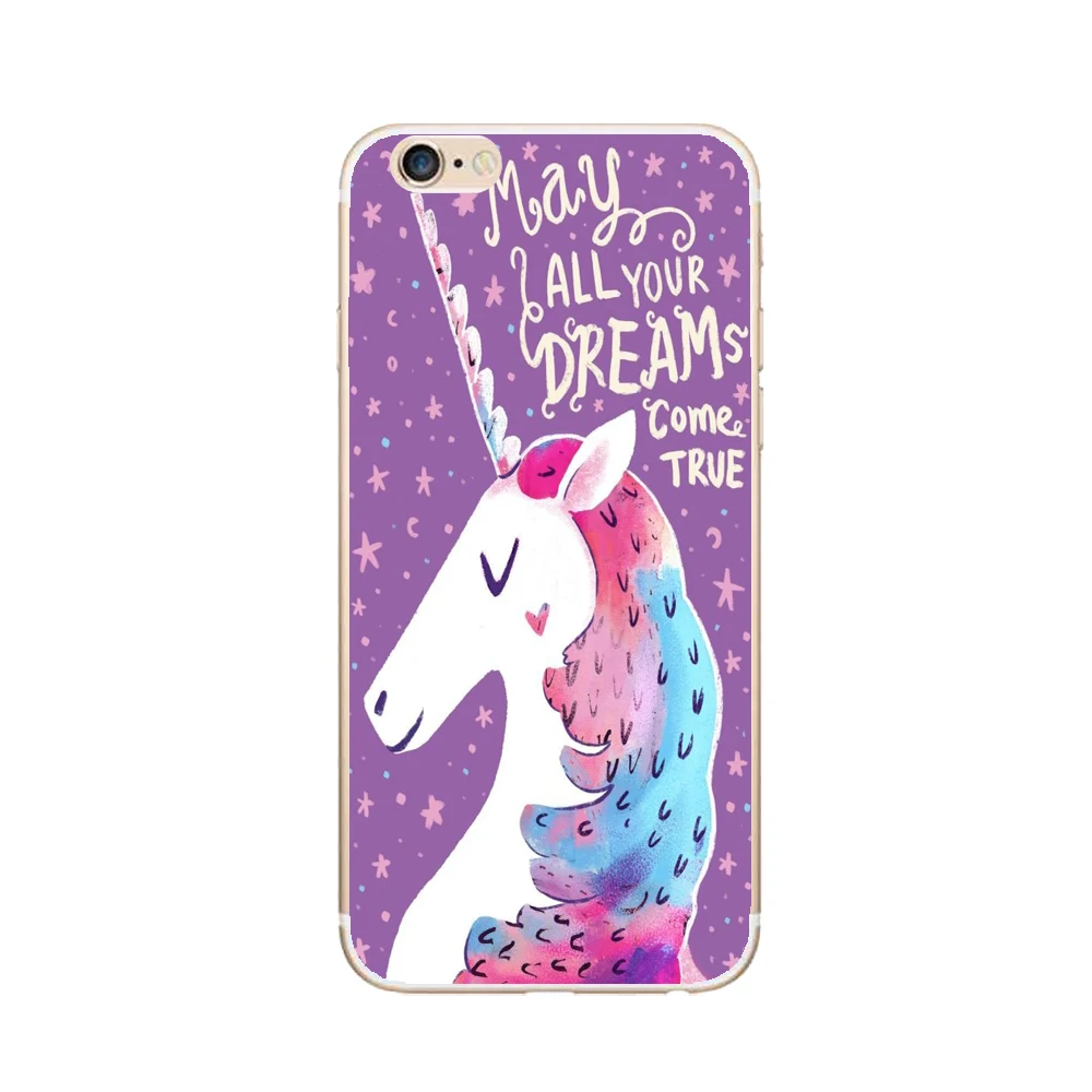 Ultra Thin Soft TPU Gel Silicon Cute Hippo Rainbow Unicorn Horse Case Cover For Apple iPhone 6 6S Transparent Phone Cases |