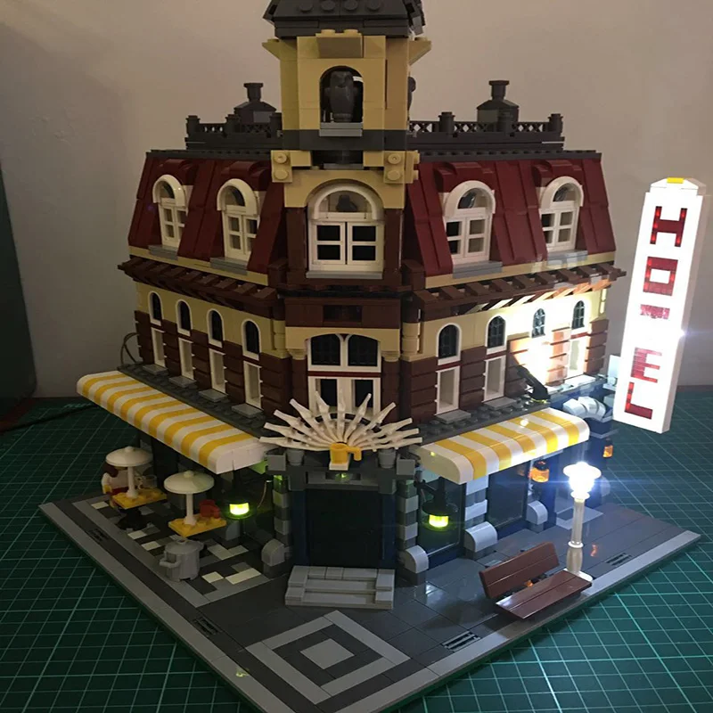 Светодиодный светильник для Lego Building City Street 10182 модель кафе на угол игрушки
