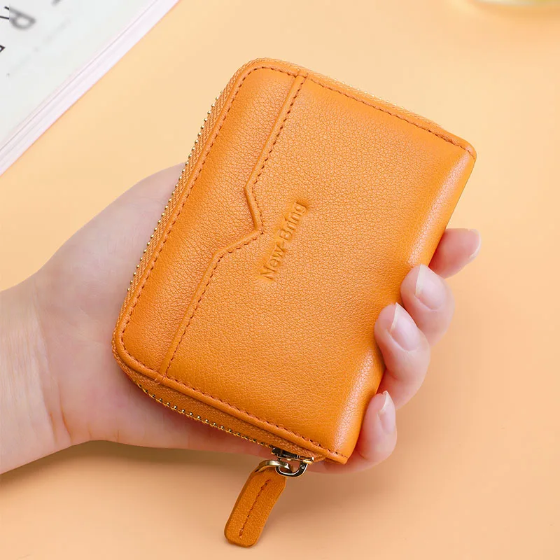 Кошелек NewBring из натуральной кожи Модный укороченный клатч бумажник с кармашком