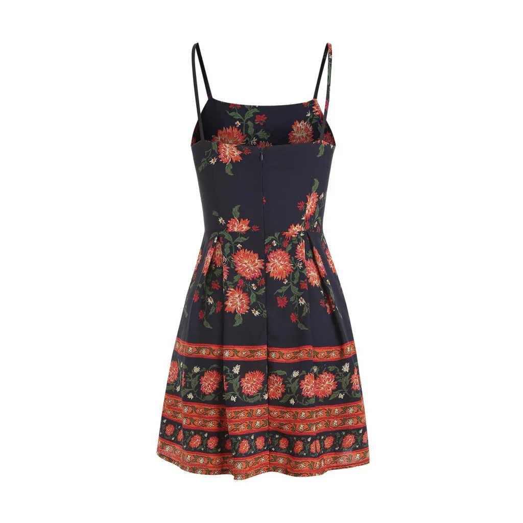 Бесплатная страусиное женское платье с открытой спиной и цветочным принтом без