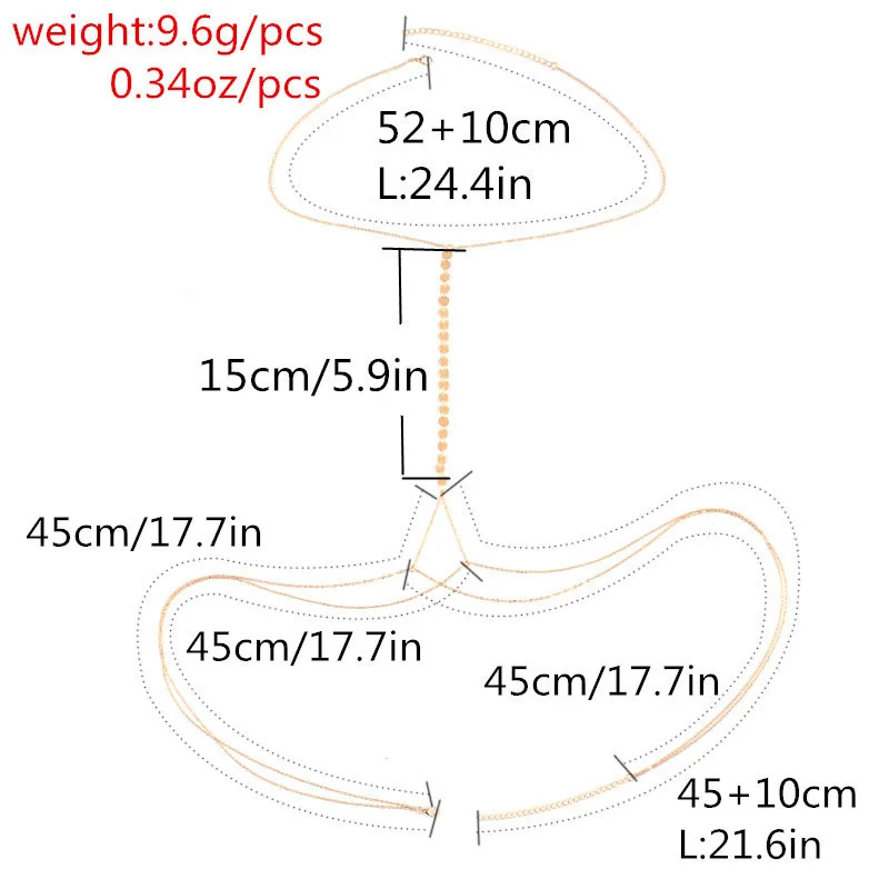 New Fashion Sexy Exaggeration Beach Necklace Bikini Personality Chain Sequins Cross Waist Summer Female | Украшения и аксессуары