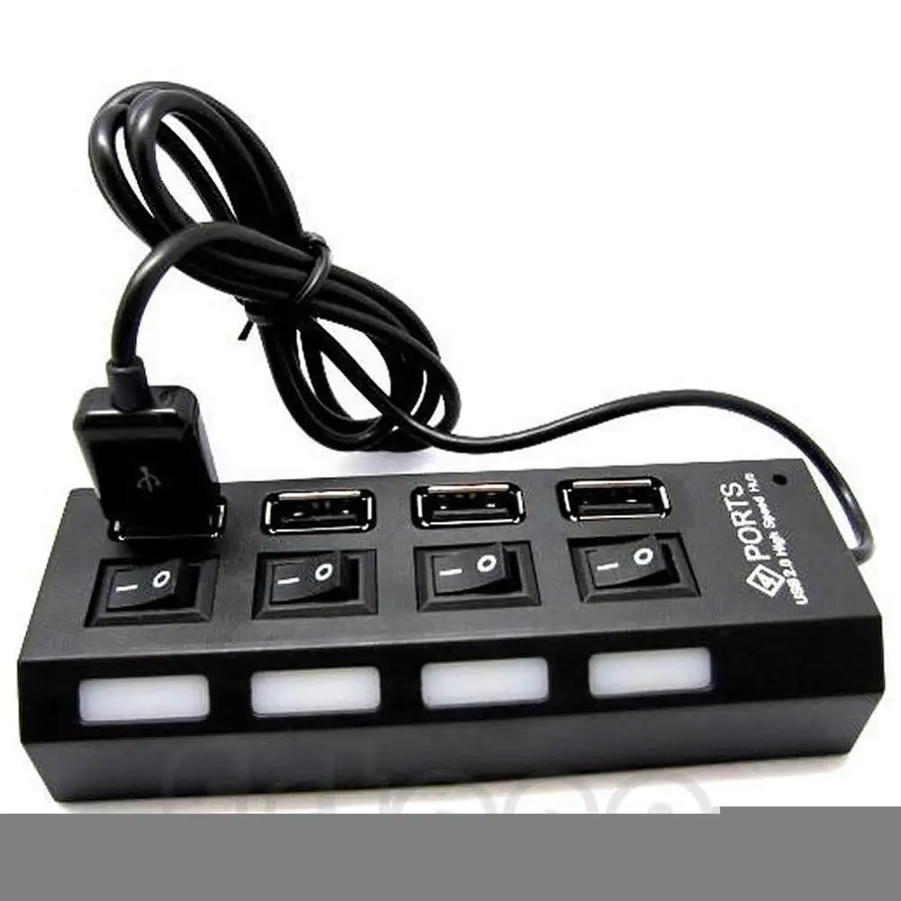 4 порта USB 2 0 высокоскоростной концентратор Вкл/Выкл светодиодный переключатель