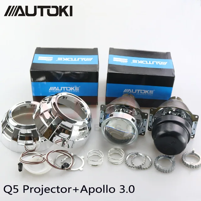 Автомобильные фары для стайлинга Q5 3 0 дюймов HID Bi xenon линзы проектора + Apollo кожухи