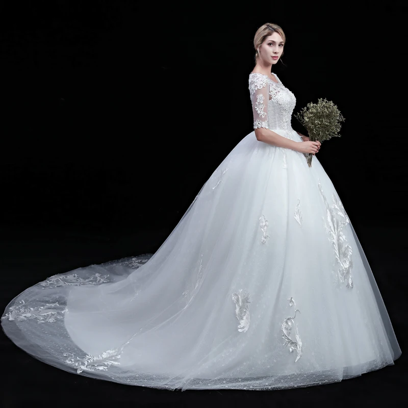 Свадебные платья с бусинами роскошное свадебное платье принцесса кружевной