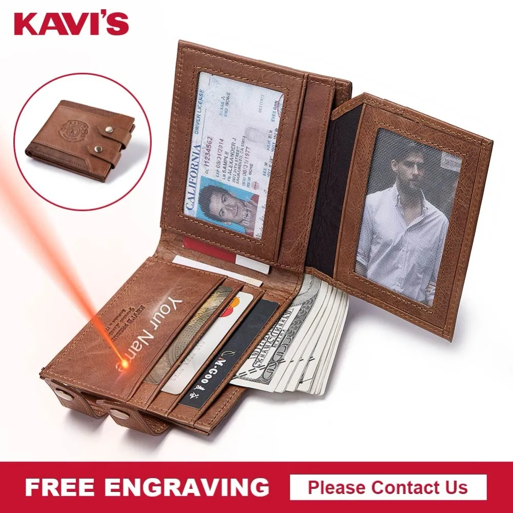 Кошелек KAVIS из 100% натуральной кожи мужской кошелек для монет маленький портфель