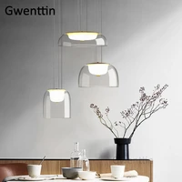 modern pendant light glass nordic led hanging lamp for living room bedroom home loft industrial decor kitchen lighting fixtures