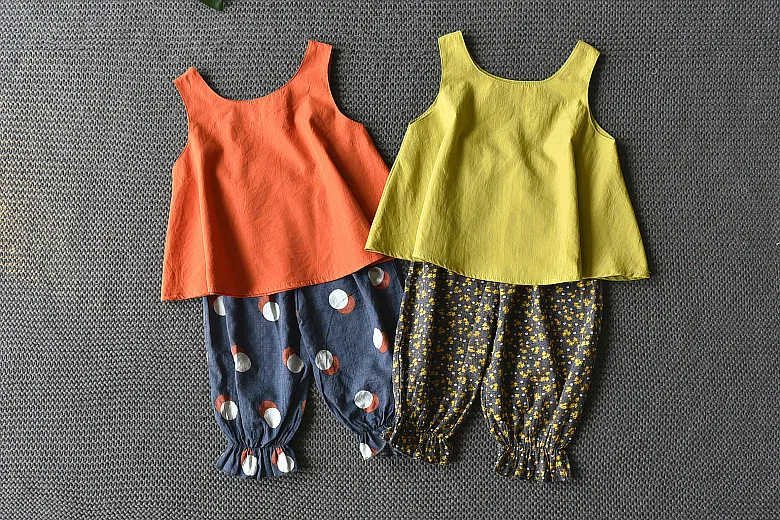 Комплект для детей AiLe Rabbit новинка 2018 однотонная хлопковая блузка + брюки костюм