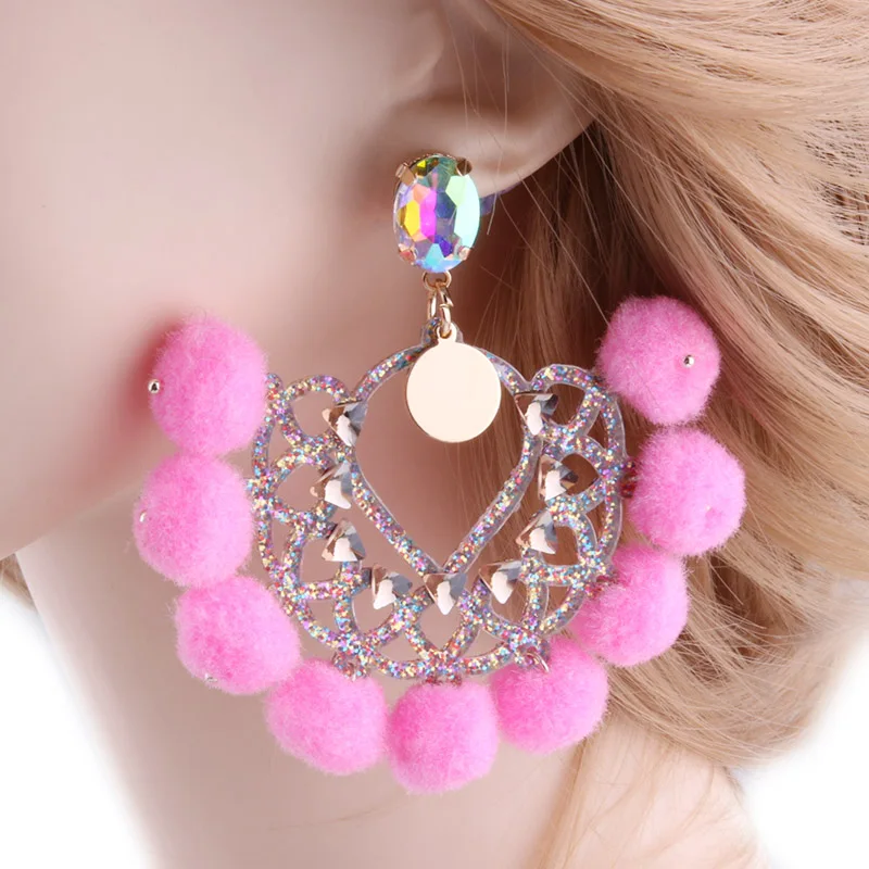 NeeFu WoFu новые серьги из смолы большие для волос хрустальные длинные аксессуары