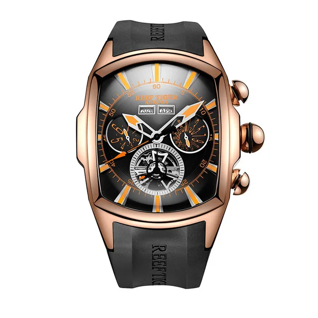 Мужские многофункциональные механические наручные часы Reef Tiger Aurora