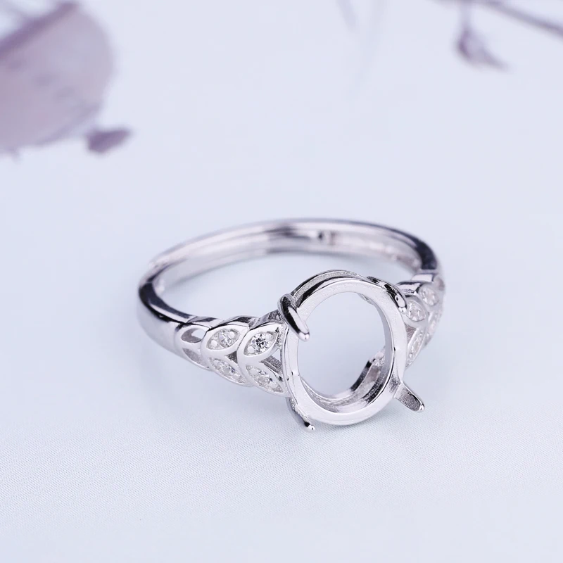 Женское Обручальное кольцо из стерлингового серебра 925 пробы с кристаллами 8x10 мм