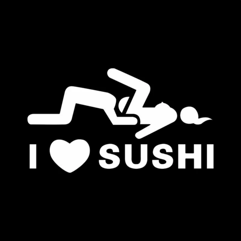 1 ПК Windows бампер Забавный I LOVE SUSHI знак переводная виниловая настенная