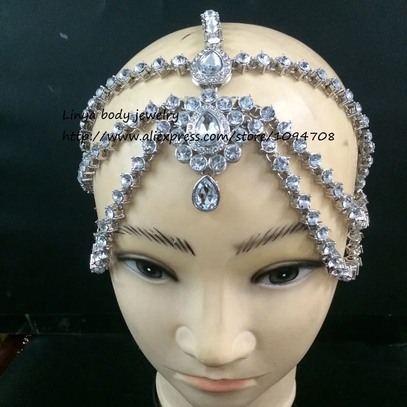 HC-196 Diamante головной убор украшения для волос Свадебные украшения на голову день рождения бохо - Окраска металла: Silver