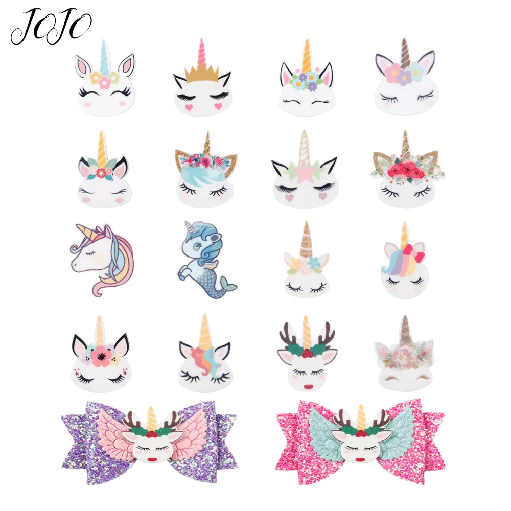JOJO Луки 10 шт. DIY ремесло поставки плоское украшение из смолы аксессуары Единорог рог цветок для телефона чехол Handamde декоративные серьги материал