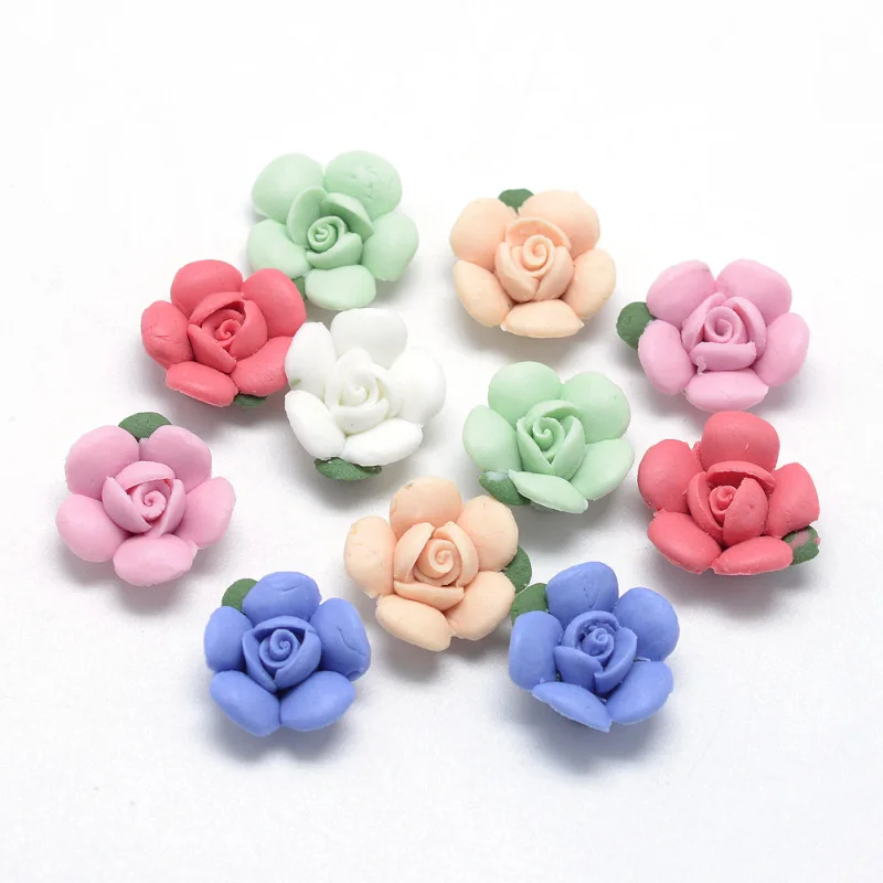 Фарфоровые кабошоны ручной работы разноцветные цветочные украшения сделай сам