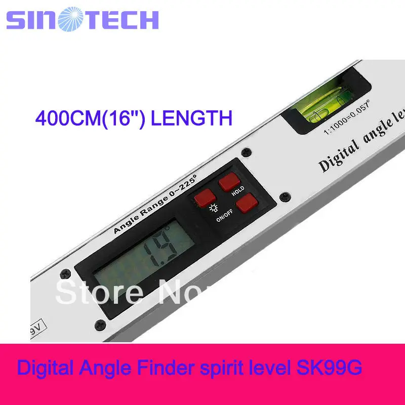 Бесплатная доставка 400 мм Цифровой Угол Finder метр транспортир Дух Уровень 0 ~ 225