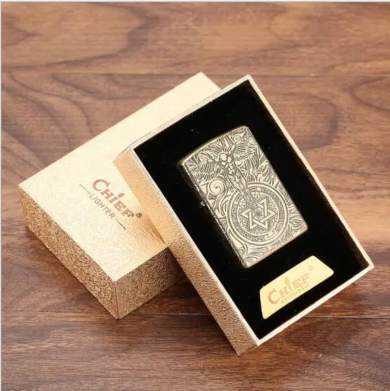 Главный ангел-хранитель керосиновая зажигалка пятисторонняя гравировка