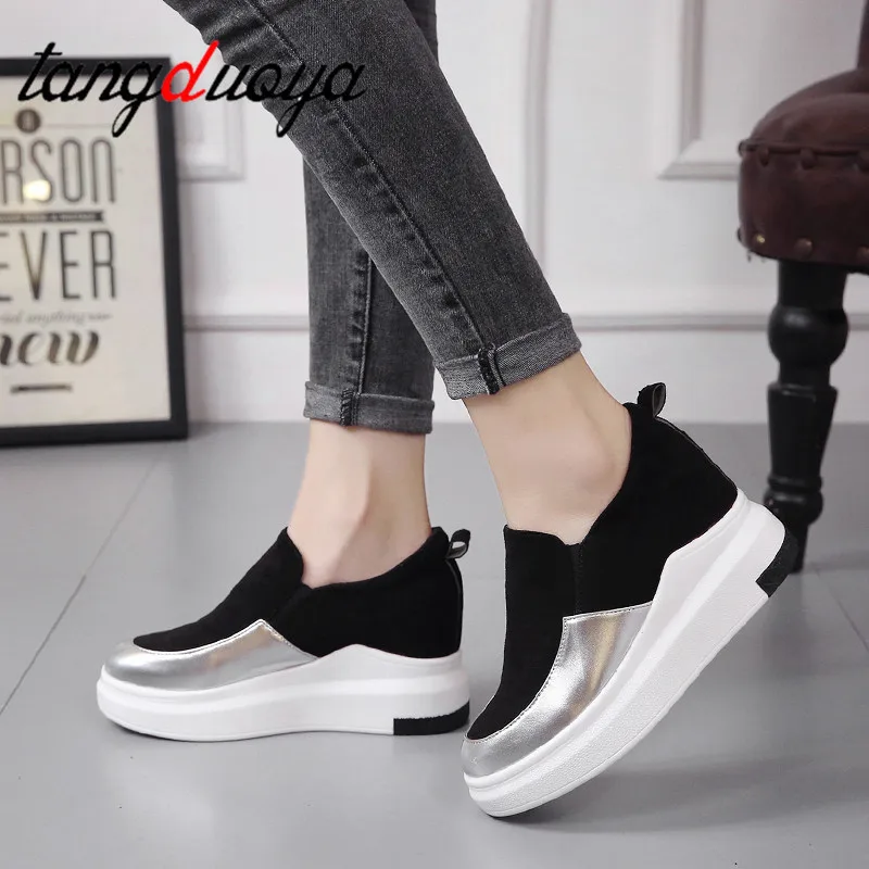 Туфли-лодочки женские на высокой платформе повседневная обувь танкетке белые