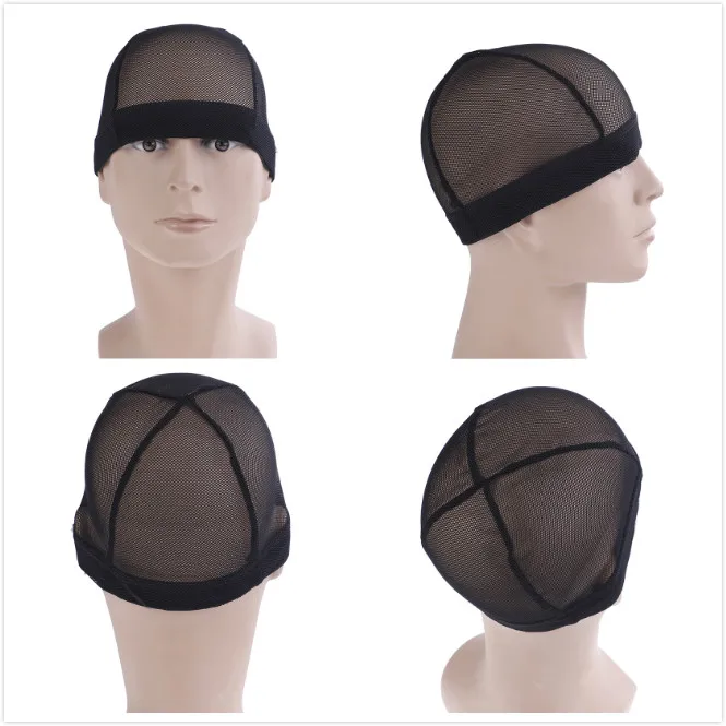 Эластичная купольная шапочка без клея женская для парика черная эластичная