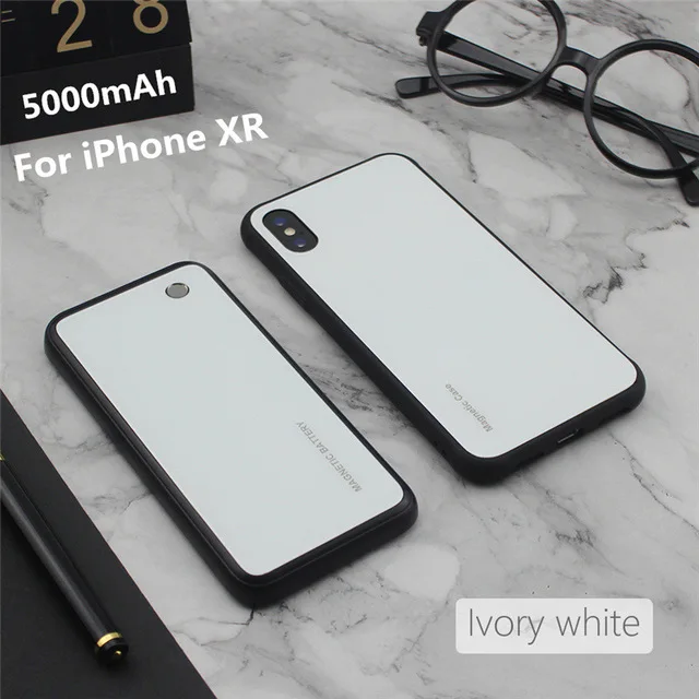 White For XR KQJYS портативный блок питания 5000 мАч для iPhone XR блок питания беспроводное магнитное зарядное устройство для iPhone X Xs Max - Цвет: White For XR