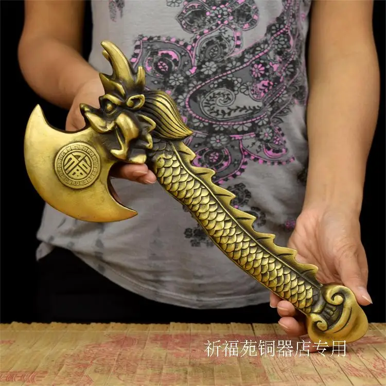 

The copper axe "leading cast brass dragon talisman Fufei switch instruments decoration