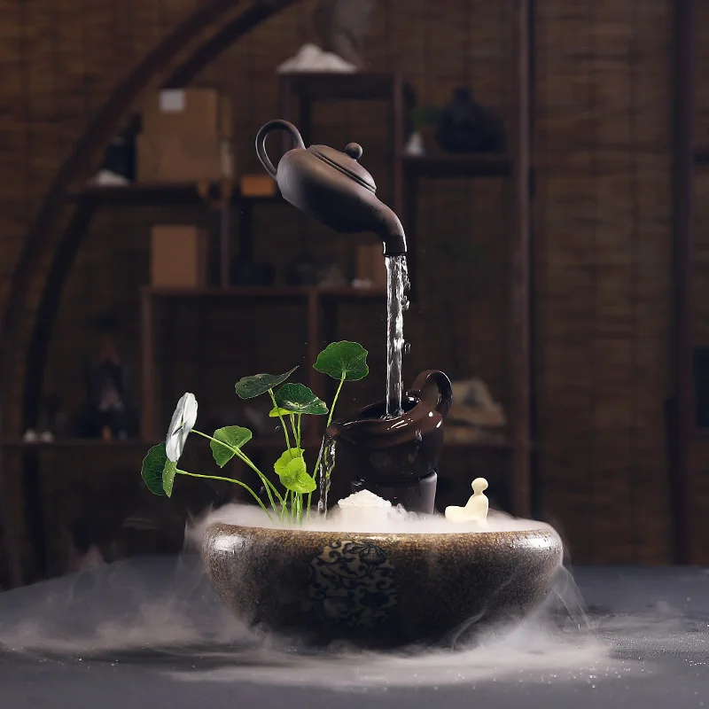 Креативный подвесной фонтан с проточной водой 110/220 в Настольная церемония Zen Tea