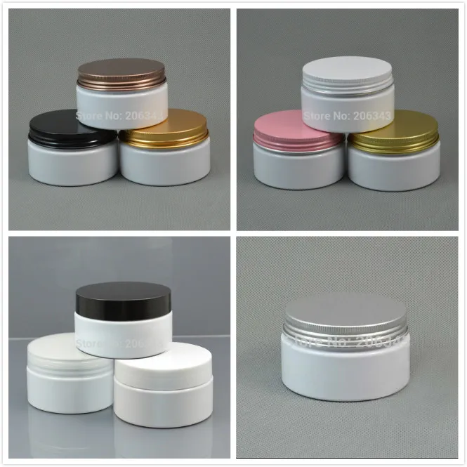 100 г белая бутылочка PET/банка/кастрюля с внутренней крышкой нескольких цветов для