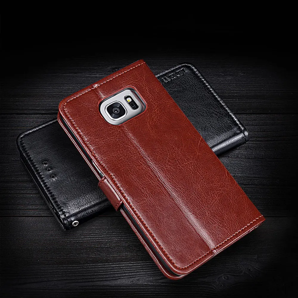 Luxury Brand Phone Case For Samsung Galaxy S7 Edge Flip Cases With Card Pocket Full Cover edge |