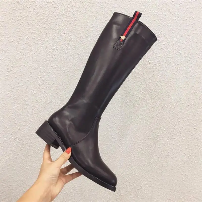 FragrantLily Autumn Winter Women Boots Round Head Square long tube Martin Woman Fashion over the knee comfortable Warm | Обувь