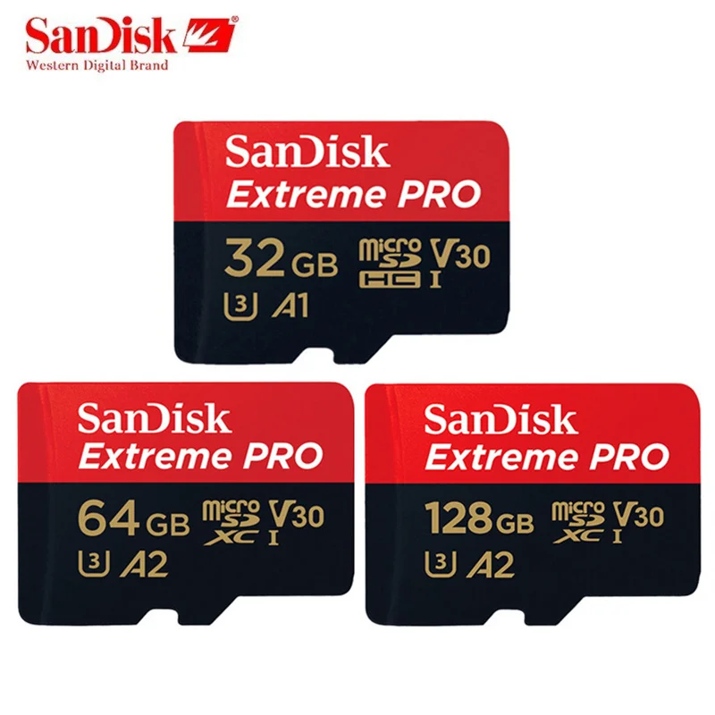 Оригинальная карта памяти SanDisk Extreme PRO, 128 ГБ, 64 ГБ, 32 ГБ, Micro sd карта U3 V30, UHS-1, флэш-память, Microsd, TF/sd карта, 4K UHD