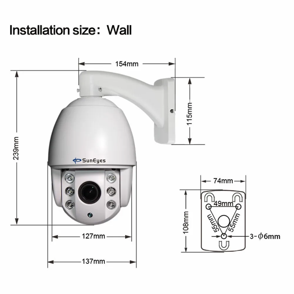 SunEyes SP V1807SW 1080P Full HD IP купола Камера открытый Беспроводной Wi Fi PTZ Pan/наклон/зум