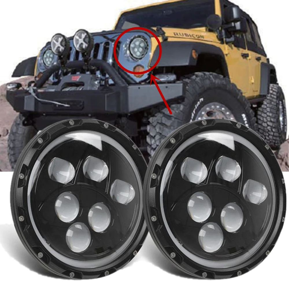 2 шт. 120 Вт 7 дюймов светодиодные фары для Jeep Wrangler JK TJ сахара Rubicon Спорт без