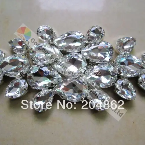 1 X потрясающий прозрачный стекло стразы Хрустальный пояс аппликация серебряное