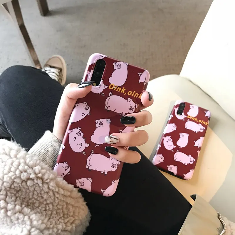 STROLLIFE Cute Cartoon Pig Case for Huawei P20 pro Mate 20 Funny Looking Back Pattern Cover Honor 9 10 Nova3 3i Soft Shell |