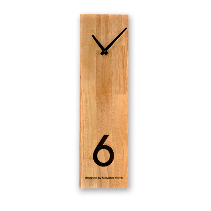 

Modern Rectangular Wooden Wall Clock - Housewarming Clocks, Non Ticking Silent Clock- Scandinavian Clock - Wall Decor