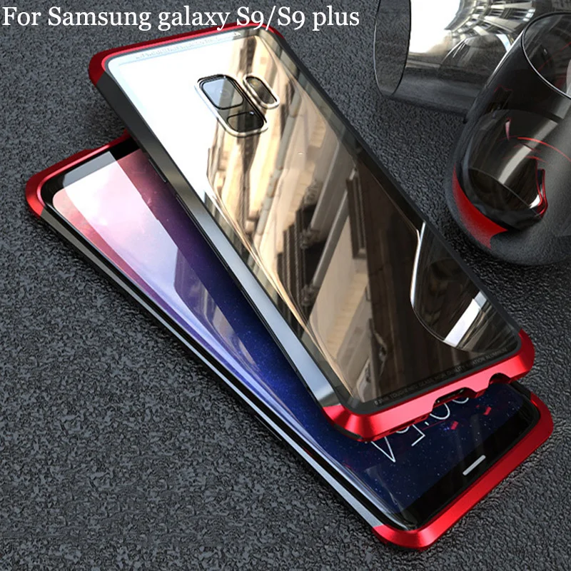 Чехол для Samsung galaxy S 9 S9 plus металлический корпус из закаленного стекла Пластиковая