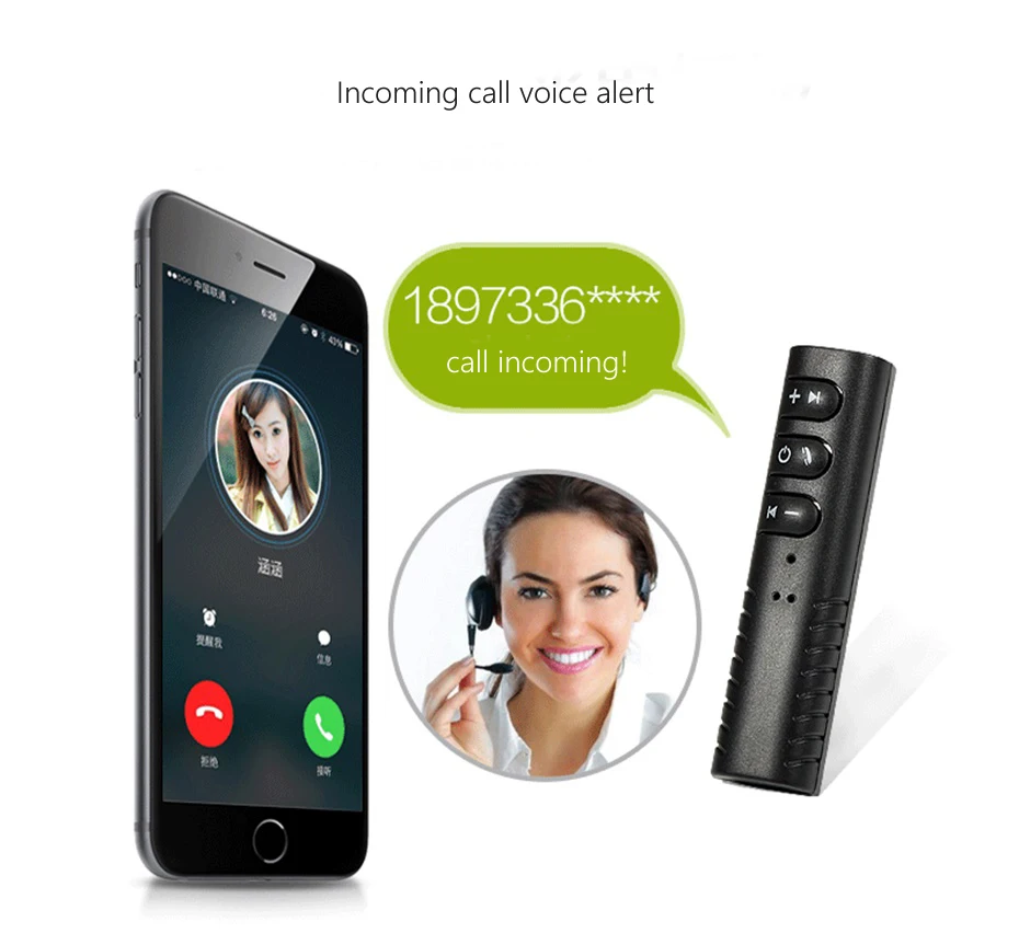 Автомобильный Bluetooth адаптер беспроводной приемник громкой связи 3 5 мм AUX с