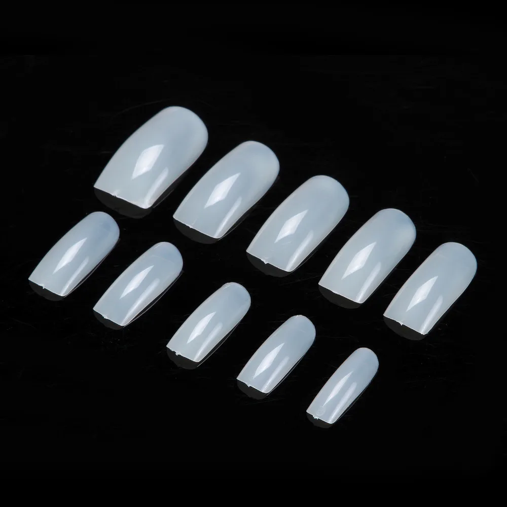 500 шт. полностью круглые накладные ногти акриловые УФ гель прозрачный белый