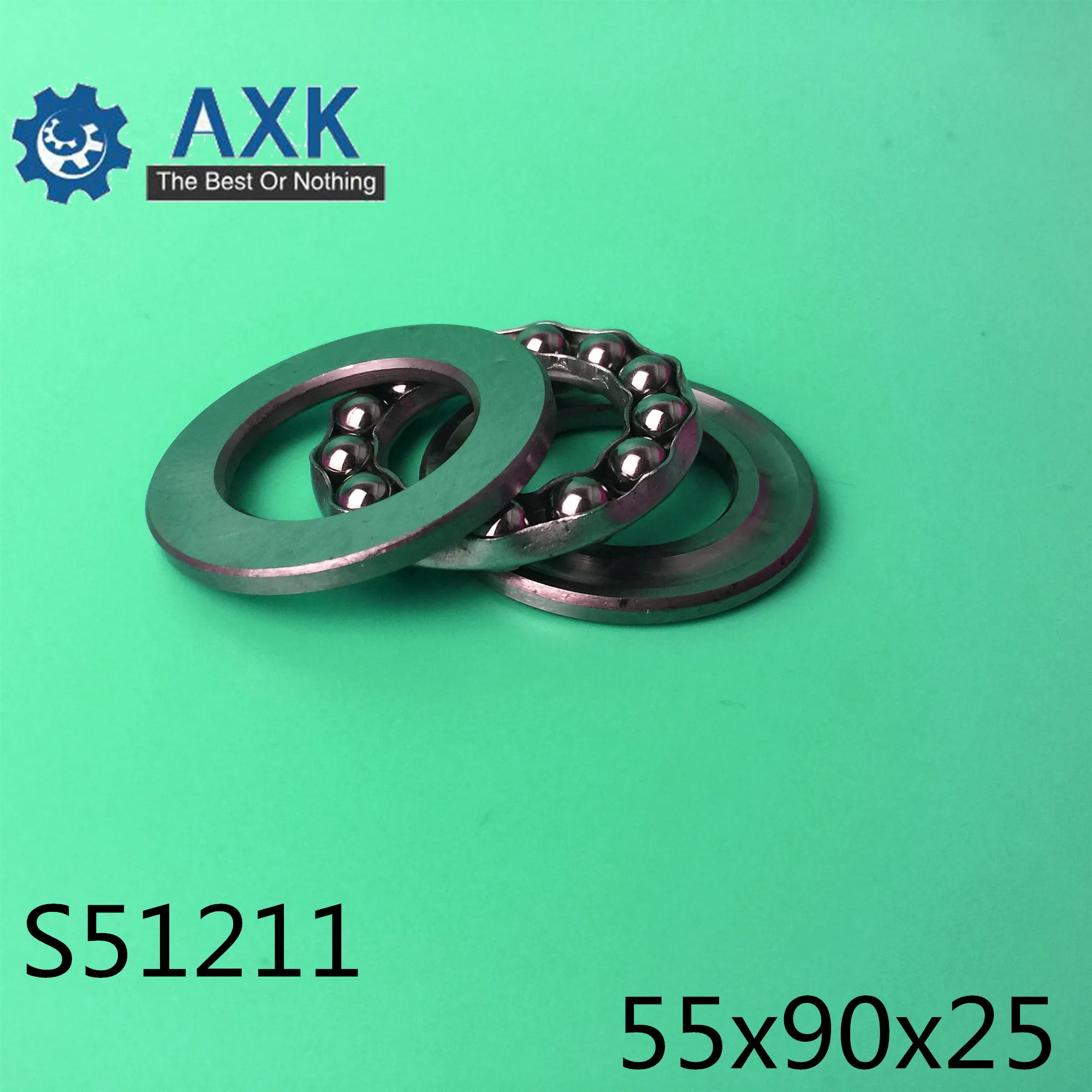 S51211 подшипник 55*90*25 мм (1 шт.) ABEC 1 Нержавеющая сталь тяги S 51211 упорные шариковые