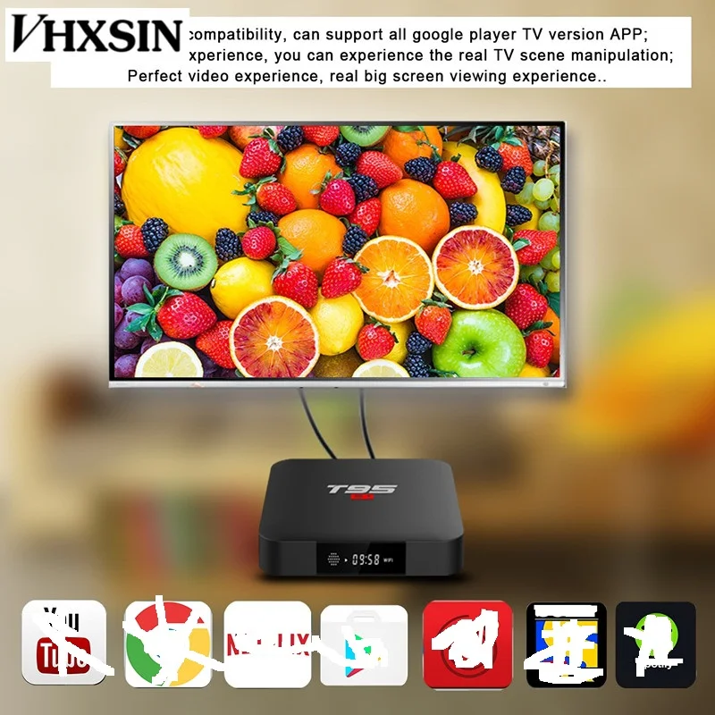 VHXSIN 20 шт./лот T95 S1 Android 7 1 ТВ коробка 2 Гб 16 Amlogic S905W четырехъядерный пульт