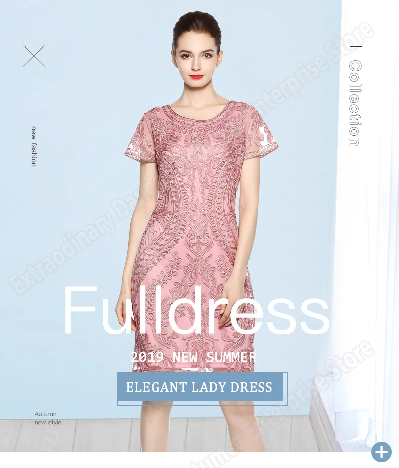 Floral Embellished Dresses Lace Flapper Great Gatsby Short sleeve Fashion Dinner Women Luxury Style Party Dress Vintage Costumes