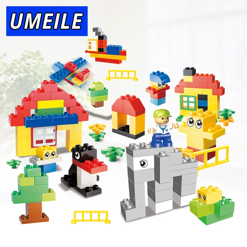 Бренд UMEILE 123 шт. Зоопарк парк животных детские игрушки Diy оригинальный Clsaaic