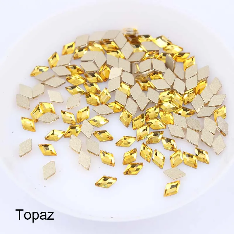 Toapz 30/100 шт ромбовидные Стразы для ногтей, кристаллы, стеклянные камни для дизайна ногтей, декоративные подвески, драгоценные камни, ювелирные изделия, аксессуары - Цвет: Toapz