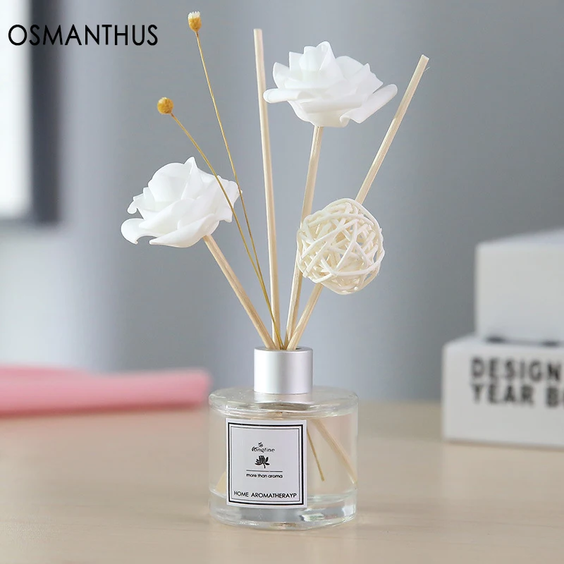 Osmanthus 50ml aromatherapy essential oil kits 8 fragrance dried rattan for party home decoration reed diffuser sticks dropshipping TSLM1 - Цвет: Osmanthus