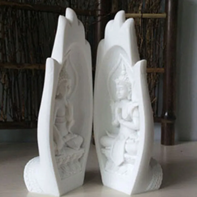 2 шт./компл. Песчаник Будда Рисунок Песчаник статуя Будды сад Статуи скульптуры Буддизм Статуи для украшения
