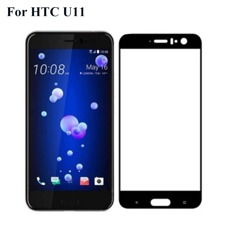 5PCS Black Ultra-Thin screen protector Tempered Glass For HTC U11 U 11 full Screen protective | Мобильные телефоны и